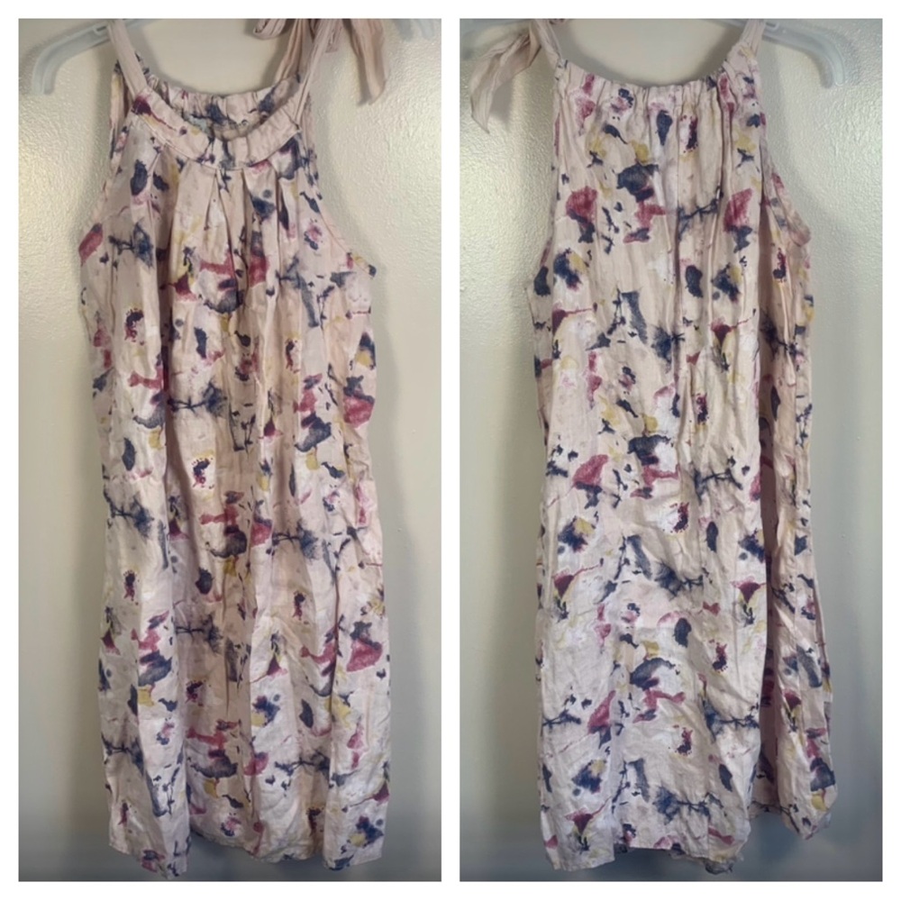 Bellambia Italy Printed Drawstring Neck Tie Dress